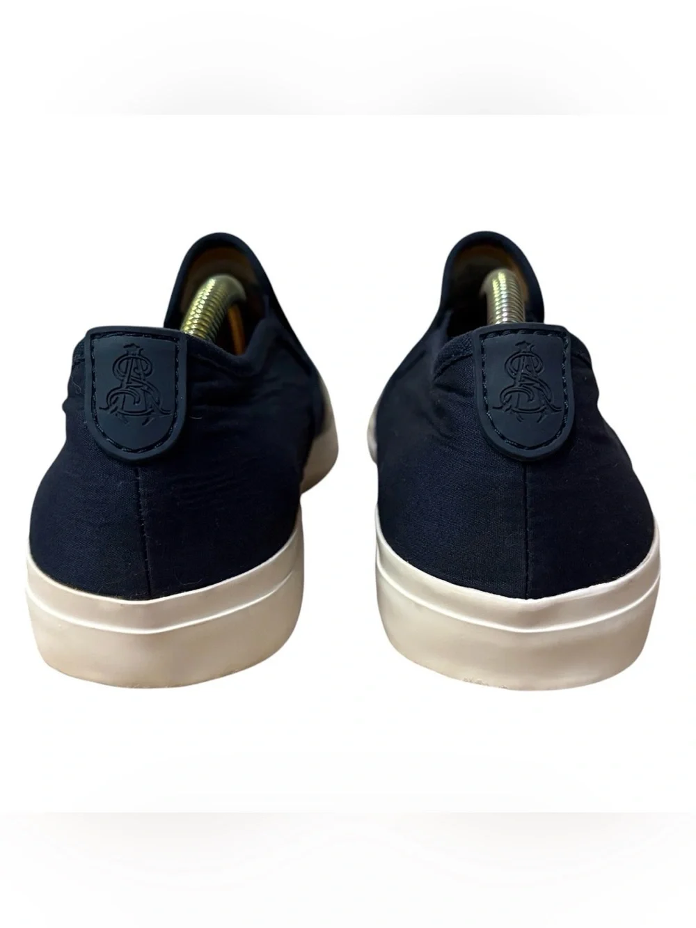 The Office Of Angela Scott Navy Stripe Women’s Canvas Slip-On Sneaker Shoes Sz 9